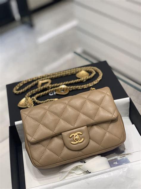 chanel mini flap brown